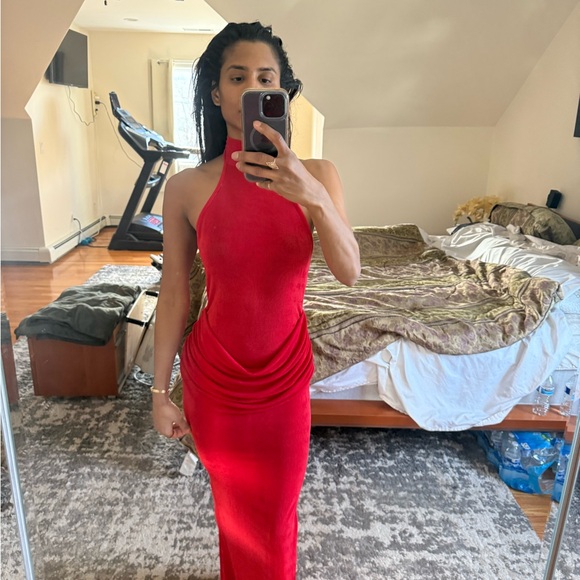 NWT Red Halter maxi Dress like helsa cult Gaia - Picture 3 of 9